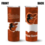 personalized baltimore orioles torn band orange white skinny tumbler best selling 1.webp