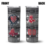 personalized boston red sox chevron v red gray skinny tumbler best selling 1.webp