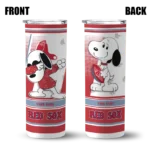personalized boston red sox snoopy dog red white skinny tumbler best selling.webp