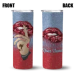 personalized boston red sox sparkle lips red skinny tumbler best selling.webp