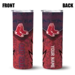 personalized boston red sox spiral burst print red skinny tumbler best selling 1.webp