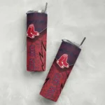 personalized boston red sox spiral burst print red skinny tumbler best selling 1.webp