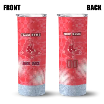 personalized boston red sox starburst tiles red skinny tumbler fashion forward.webp