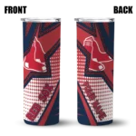 personalized boston red sox web stripes red white skinny tumbler best selling 3.webp