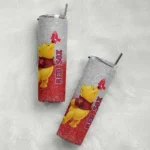 personalized boston red sox winnie the pooh red gray skinny tumbler best selling.webp