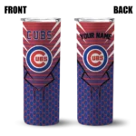 personalized chicago cubs chevron stripes blue skinny tumbler best selling 1.webp