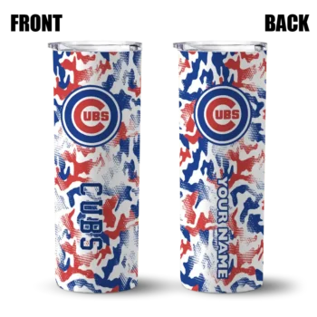personalized chicago cubs claw marks blue white skinny tumbler fashion forward.webp