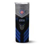 personalized chicago cubs hexagon honeycomb blue black skinny tumbler best selling.webp
