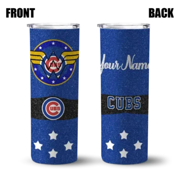 personalized chicago cubs star cluster blue skinny tumbler fashion forward.webp