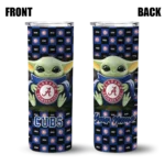 personalized chicago cubs yoda cozy blue black skinny tumbler best selling.webp
