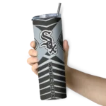 personalized chicago white sox camo texture black skinny tumbler best selling.webp