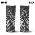 personalized chicago white sox monogram burst black white skinny tumbler best selling 2.webp