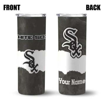 personalized chicago white sox torn band black white skinny tumbler fashion forward.webp