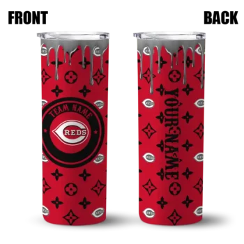 personalized cincinnati reds camo streak red skinny tumbler fashion forward.webp