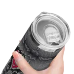 personalized cincinnati reds chevron v red gray skinny tumbler best selling 1.webp