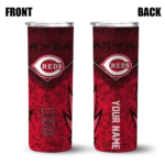 personalized cincinnati reds spiral burst print red skinny tumbler best selling 1.webp