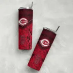 personalized cincinnati reds spiral burst print red skinny tumbler best selling 1.webp