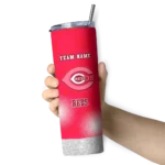 personalized cincinnati reds starburst tiles red skinny tumbler best selling.webp