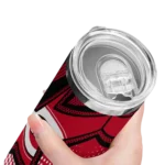 personalized cincinnati reds web stripes red white skinny tumbler best selling.webp