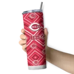 personalized cincinnati reds zipper leopard red skinny tumbler best selling 1.webp