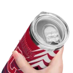 personalized cleveland guardians chevron stripes navy blue skinny tumbler best selling.webp