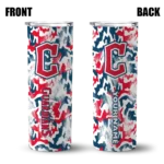 personalized cleveland guardians claw marks navy blue white skinny tumbler best selling.webp
