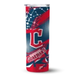 personalized cleveland guardians helmet clash navy blue skinny tumbler best selling.webp
