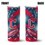 personalized cleveland guardians helmet clash navy blue skinny tumbler best selling.webp