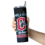 personalized cleveland guardians rose romance navy blue black skinny tumbler best selling 1.webp