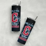 personalized cleveland guardians rose romance navy blue black skinny tumbler best selling 1.webp