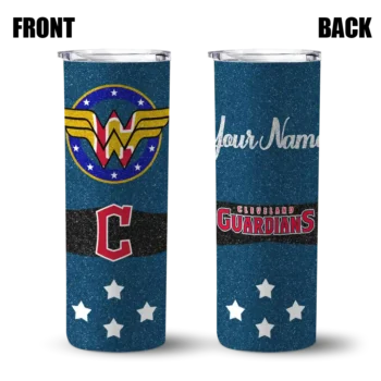 personalized cleveland guardians star cluster navy blue skinny tumbler fashion forward.webp