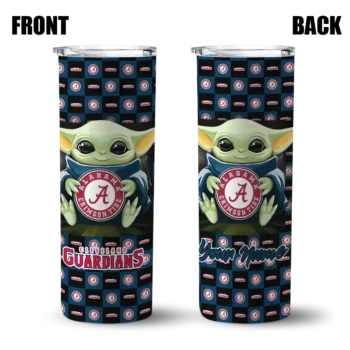 personalized cleveland guardians yoda cozy navy blue black skinny tumbler fashion forward.webp