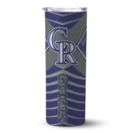 personalized colorado rockies camo texture blue skinny tumbler best selling.webp