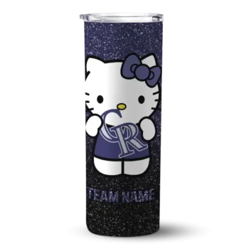 personalized colorado rockies hello kitty blue black skinny tumbler best selling.webp