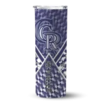 personalized colorado rockies monogram burst blue white skinny tumbler best selling.webp