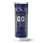 personalized colorado rockies stacked diamond blue skinny tumbler best selling.webp