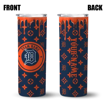 personalized detroit tigers camo streak navy skinny tumbler fashion forward.webp
