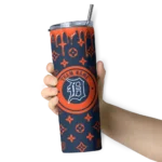 personalized detroit tigers camo streak navy skinny tumbler best selling.webp