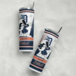 personalized detroit tigers snoopy dog navy white skinny tumbler best selling.webp