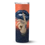 personalized detroit tigers sparkle lips navy skinny tumbler best selling.webp