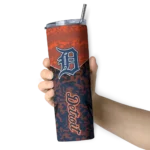 personalized detroit tigers spiral burst print navy skinny tumbler best selling.webp