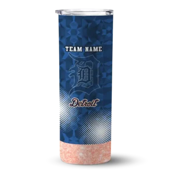 personalized detroit tigers starburst tiles navy skinny tumbler best selling.webp