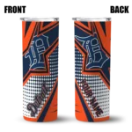 personalized detroit tigers web stripes navy white skinny tumbler best selling.webp