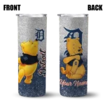 personalized detroit tigers winnie the pooh navy gray skinny tumbler best selling.webp