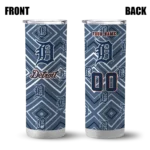 personalized detroit tigers zipper leopard navy skinny tumbler best selling.webp