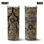 personalized houston astros antler flow camo skinny tumbler best selling.webp