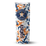 personalized houston astros claw marks blue white skinny tumbler best selling.webp