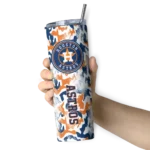 personalized houston astros claw marks blue white skinny tumbler best selling.webp