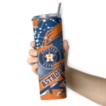 personalized houston astros helmet clash blue skinny tumbler best selling.webp