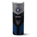 personalized houston astros hexagon honeycomb blue black skinny tumbler best selling.webp